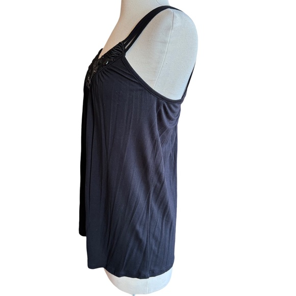 Express y2K Beaded Black Cami Tank Small Business Casual Club Party - Picture 6 of 6